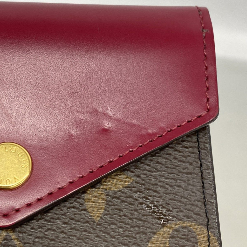 Louis Vuitton Trifold Wallet Monogram Portefeuille Zoe Brown Fuchsia — view 5