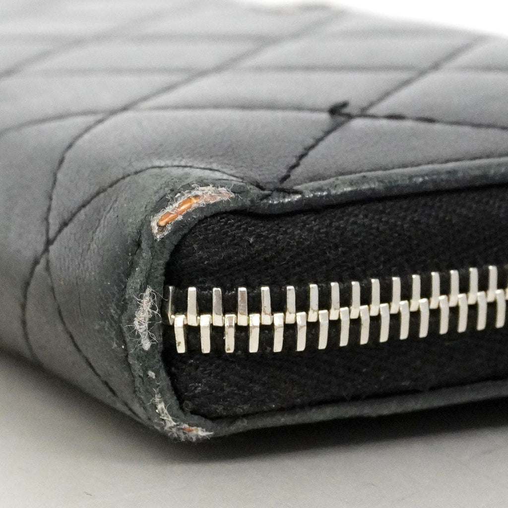Chanel Wallet Quilted Lambskin Black Silver — view 6
