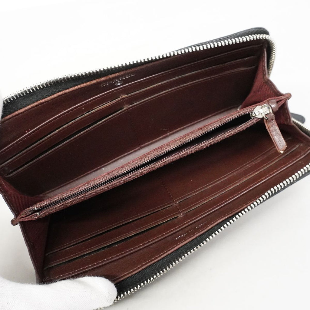 Chanel Wallet Quilted Lambskin Black Silver — view 4