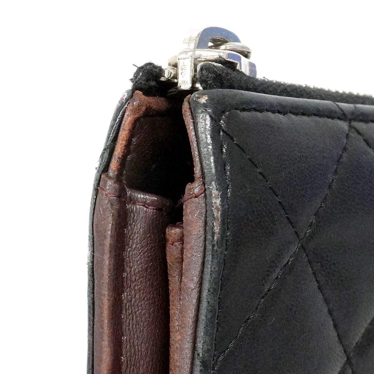 Chanel Wallet Quilted Lambskin Black Silver — view 8