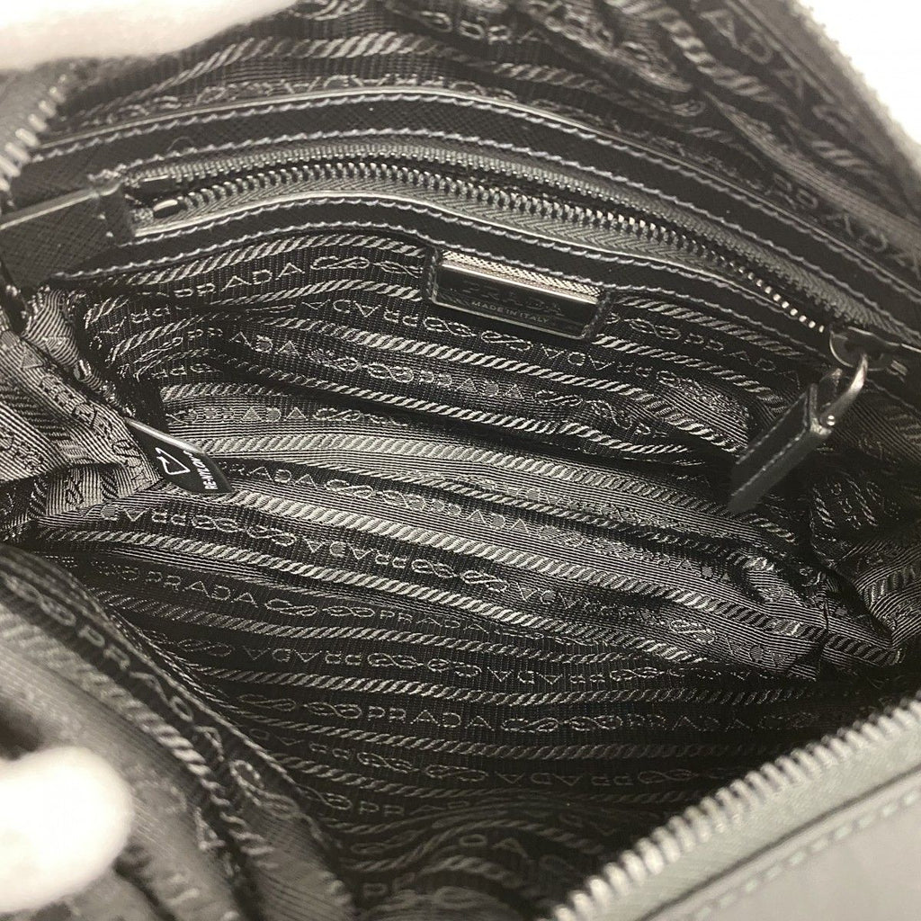 Prada Shoulder Bag Saffiano Tessuto Nylon Black Silver — view 4