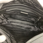 Prada Shoulder Bag Saffiano Tessuto Nylon Black Silver — view 4
