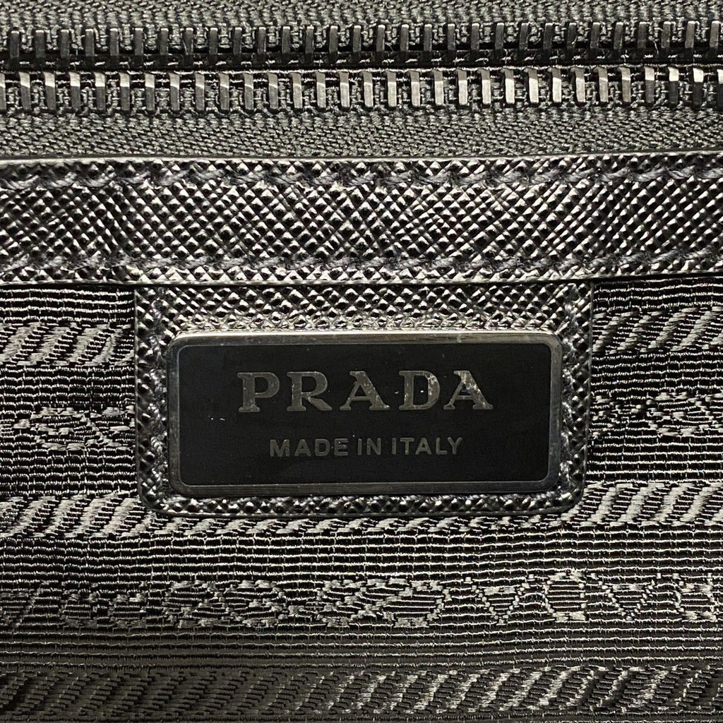 Prada Shoulder Bag Saffiano Tessuto Nylon Black Silver — view 5