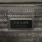 Prada Shoulder Bag Saffiano Tessuto Nylon Black Silver — view 5