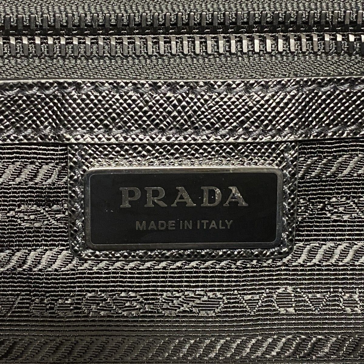 Prada Shoulder Bag Saffiano Tessuto Nylon Black Silver — view 5