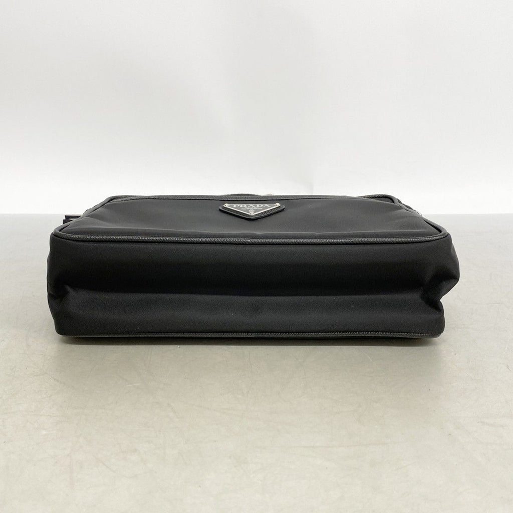 Prada Shoulder Bag Saffiano Tessuto Nylon Black Silver — view 3