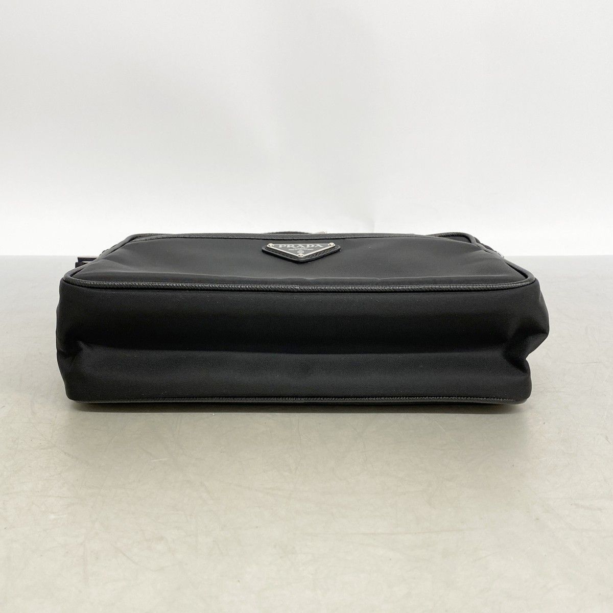 Prada Shoulder Bag Saffiano Tessuto Nylon Black Silver — view 3