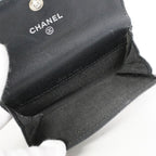 Chanel Card Case Caviar Leather Black Silver — view 4