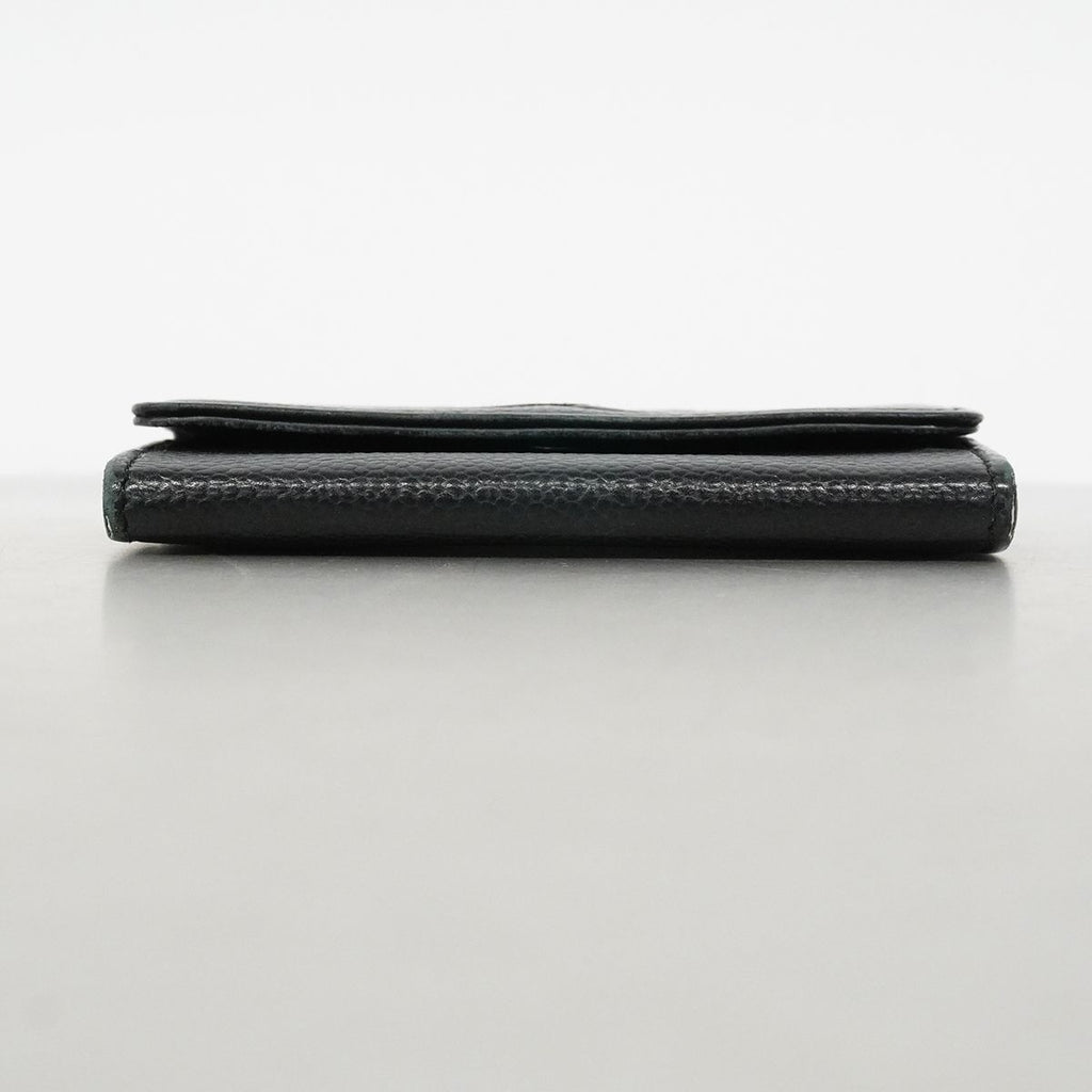 Chanel Card Case Caviar Leather Black Silver — view 3