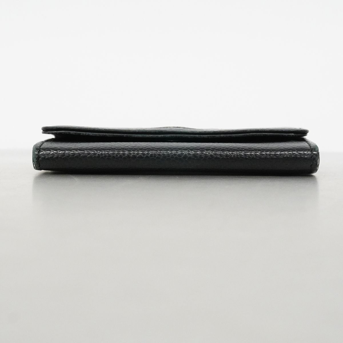 Chanel Card Case Caviar Leather Black Silver — view 3