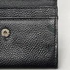 Chanel Card Case Caviar Leather Black Silver — view 9