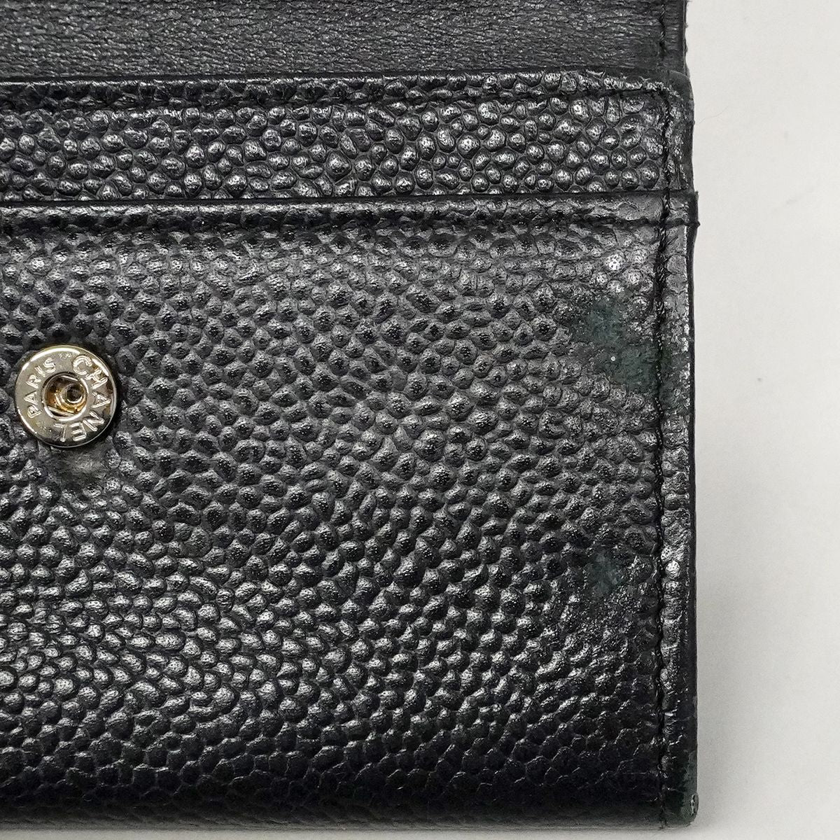 Chanel Card Case Caviar Leather Black Silver — view 9