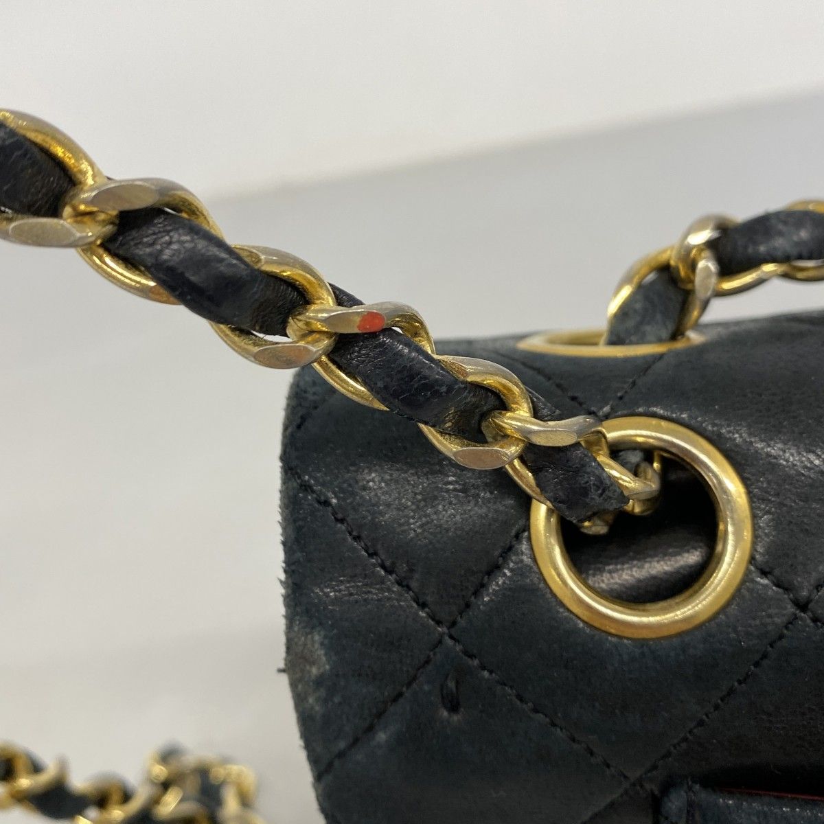 Chanel Shoulder Bag Quilted Lambskin Black Gold — view 9