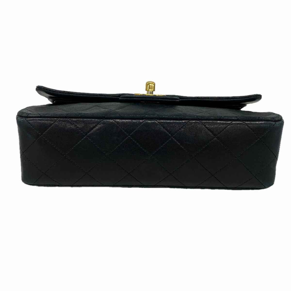 Chanel Shoulder Bag Quilted Lambskin Black Gold — view 3