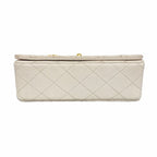 Chanel Shoulder Bag Quilted Lambskin White Gold — view 3