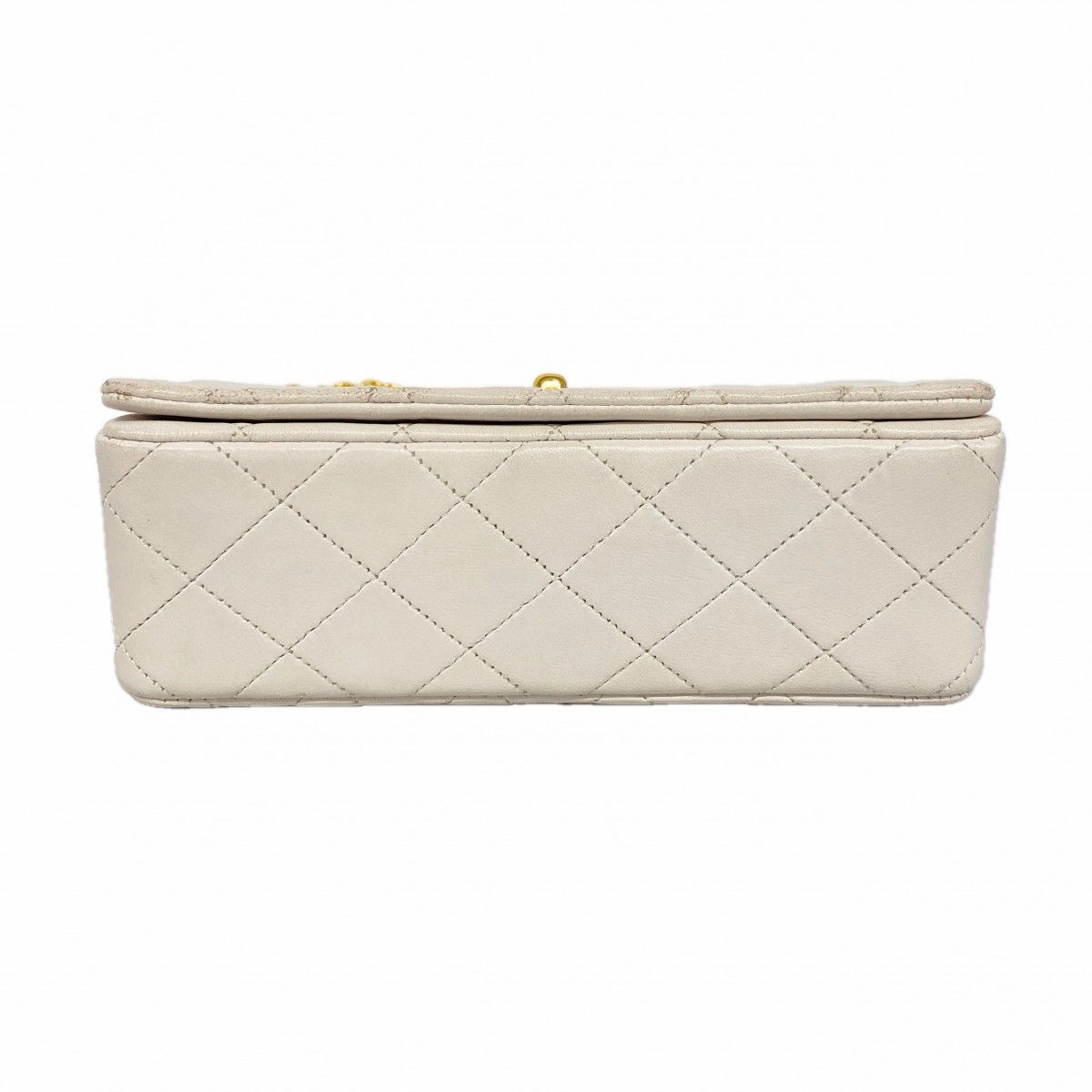 Chanel Shoulder Bag Quilted Lambskin White Gold — view 3