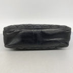 Chanel Shoulder Bag Quilted Lambskin Black Gold — view 3