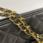 Chanel Shoulder Bag Quilted Lambskin Black Gold — view 8