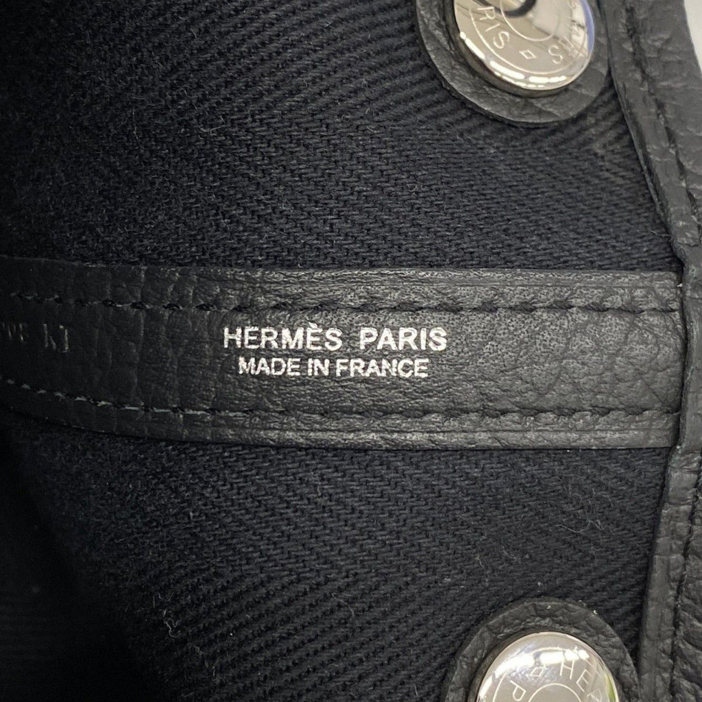 Hermes Tote Garden Party TPM Canvas Black Silver — view 5