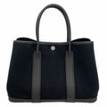 Hermes Tote Garden Party TPM Canvas Black Silver