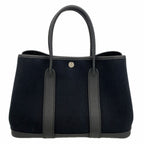 Hermes Tote Garden Party TPM Canvas Black Silver
