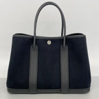 Hermes Tote Garden Party TPM Canvas Black Silver — view 9
