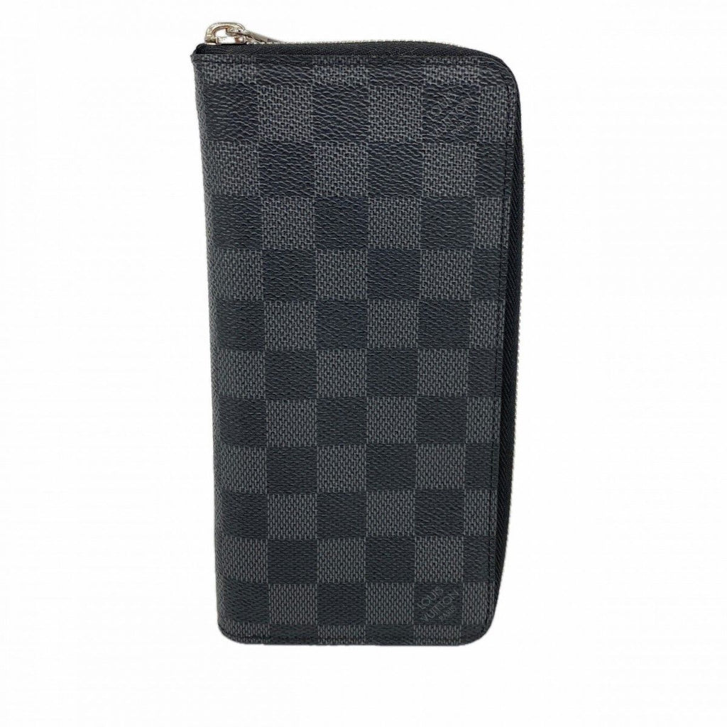 Louis Vuitton Wallet Damier Graphite Zippy Vertical Black Gray Vintage