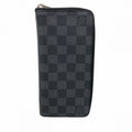 Louis Vuitton Wallet Damier Graphite Zippy Vertical Black Gray Vintage