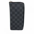Louis Vuitton Wallet Damier Graphite Zippy Vertical Black Gray Vintage
