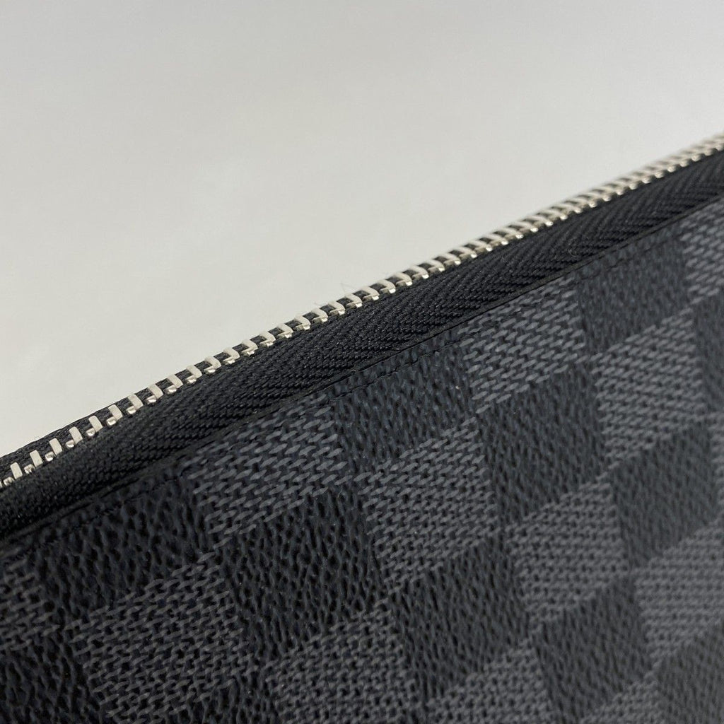 Louis Vuitton Wallet Damier Graphite Zippy Vertical Black Gray Vintage — view 7