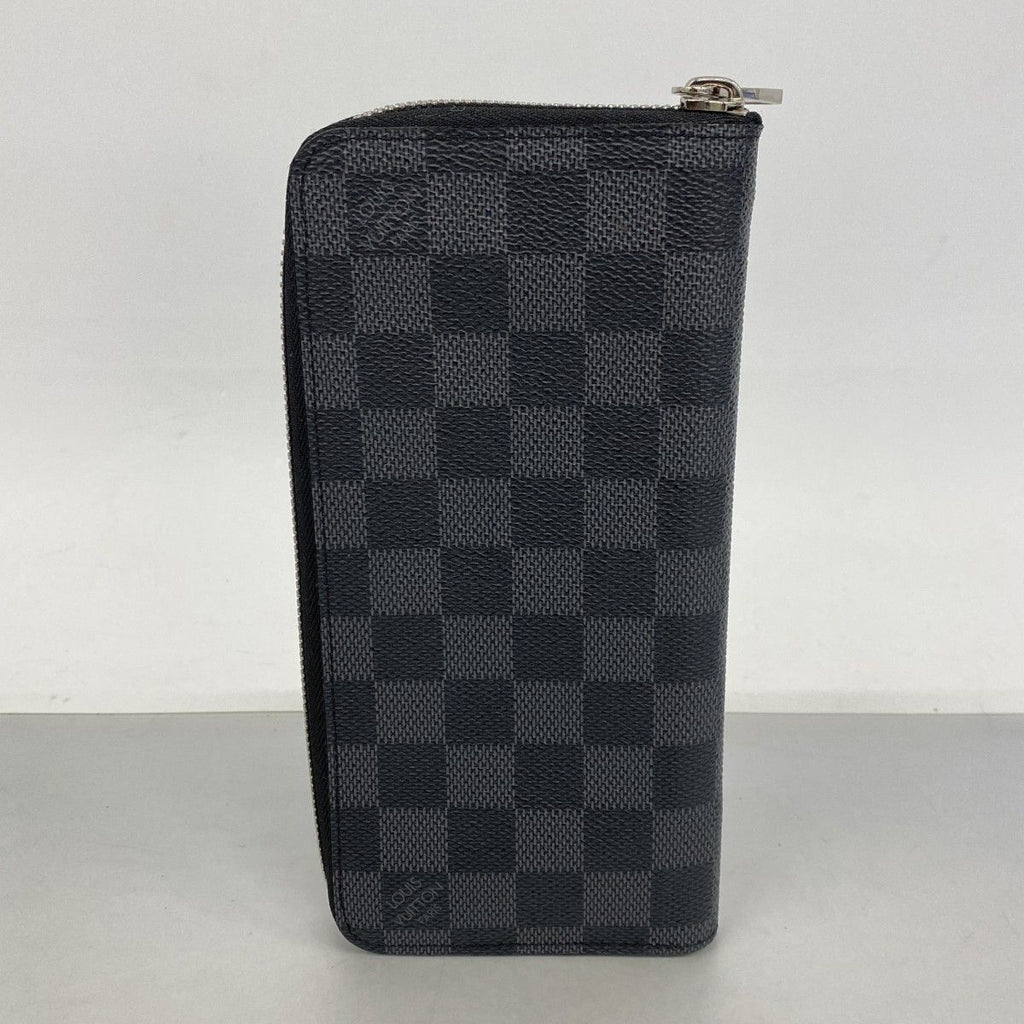 Louis Vuitton Wallet Damier Graphite Zippy Vertical Black Gray Vintage — view 8