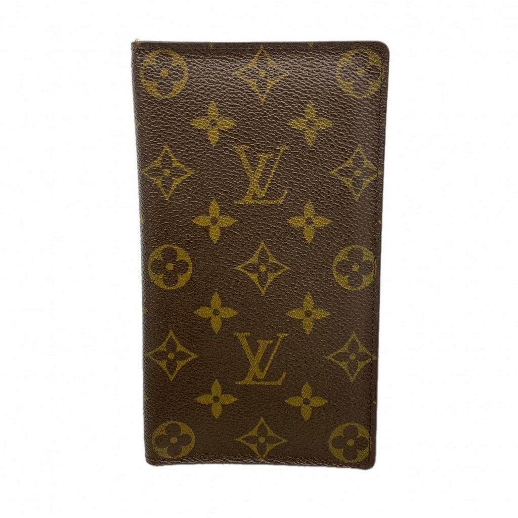 Louis Vuitton Long Bill Holder Monogram Porto Chequier Carte Cles Brown Wallet