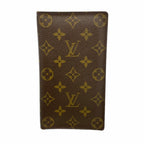 Louis Vuitton Long Bill Holder Monogram Porto Chequier Carte Cles Brown Wallet