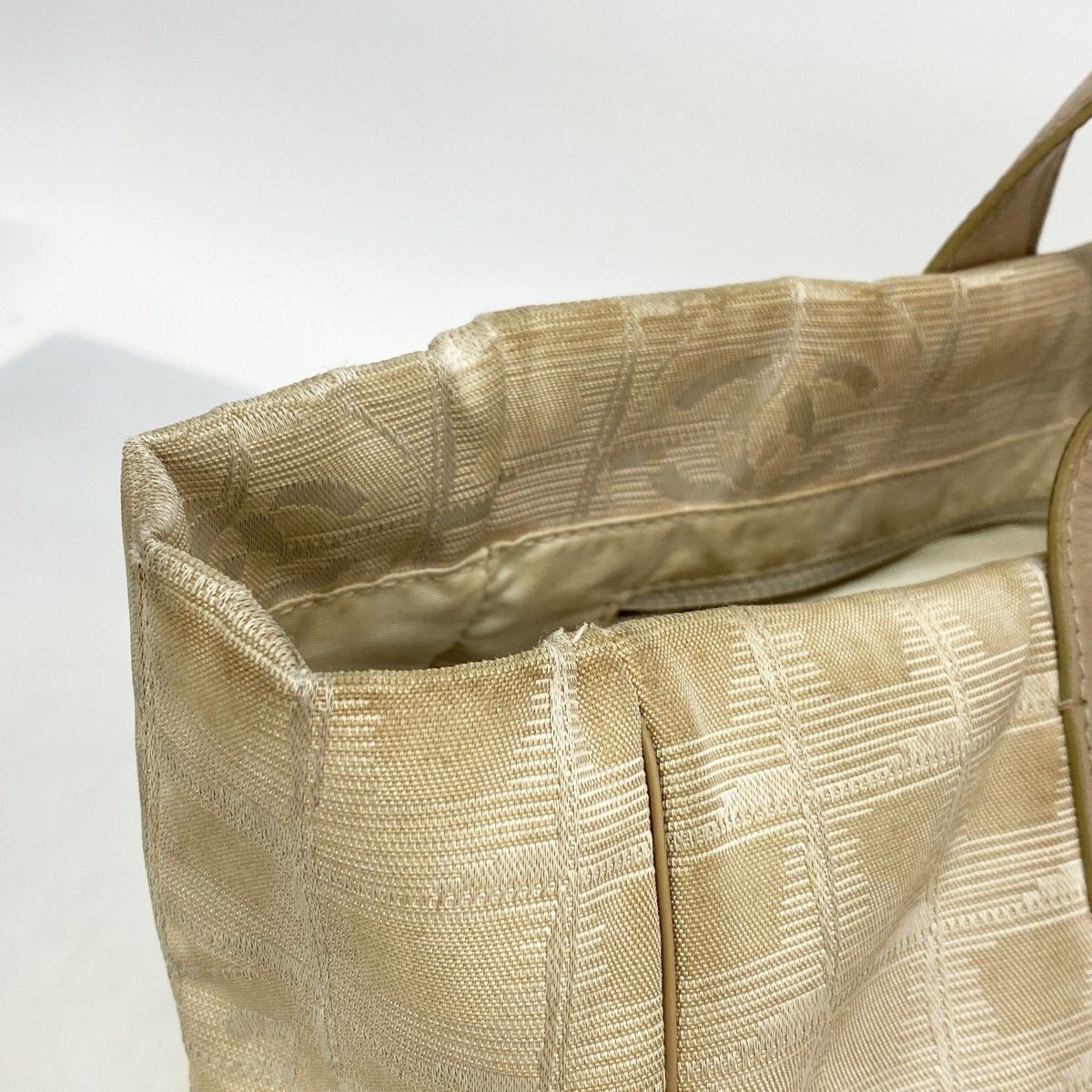 Chanel Tote New Travel Nylon Beige Silver — view 7