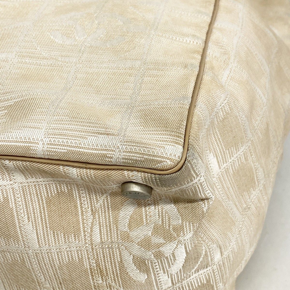 Chanel Tote New Travel Nylon Beige Silver — view 8
