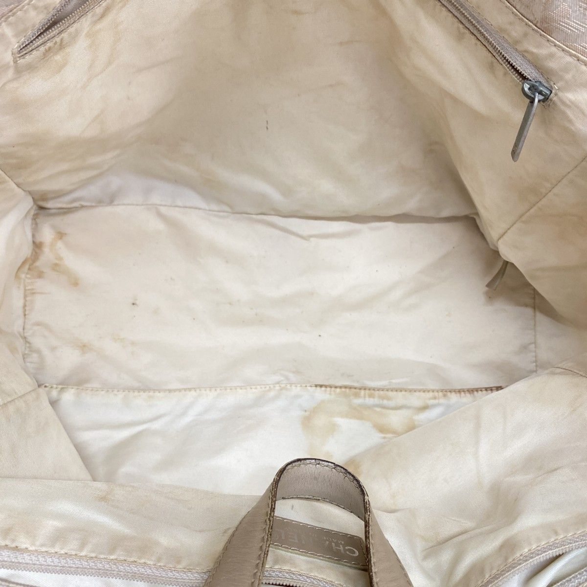 Chanel Tote New Travel Nylon Beige Silver — view 4
