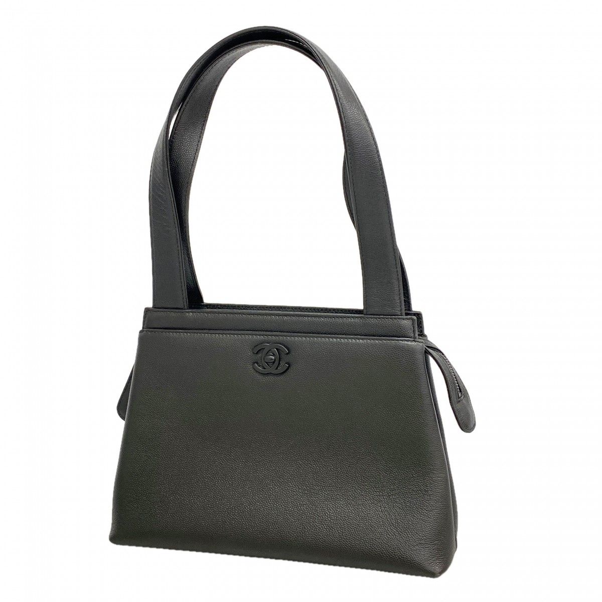Chanel Handbag Caviar Leather Black Cles Dies