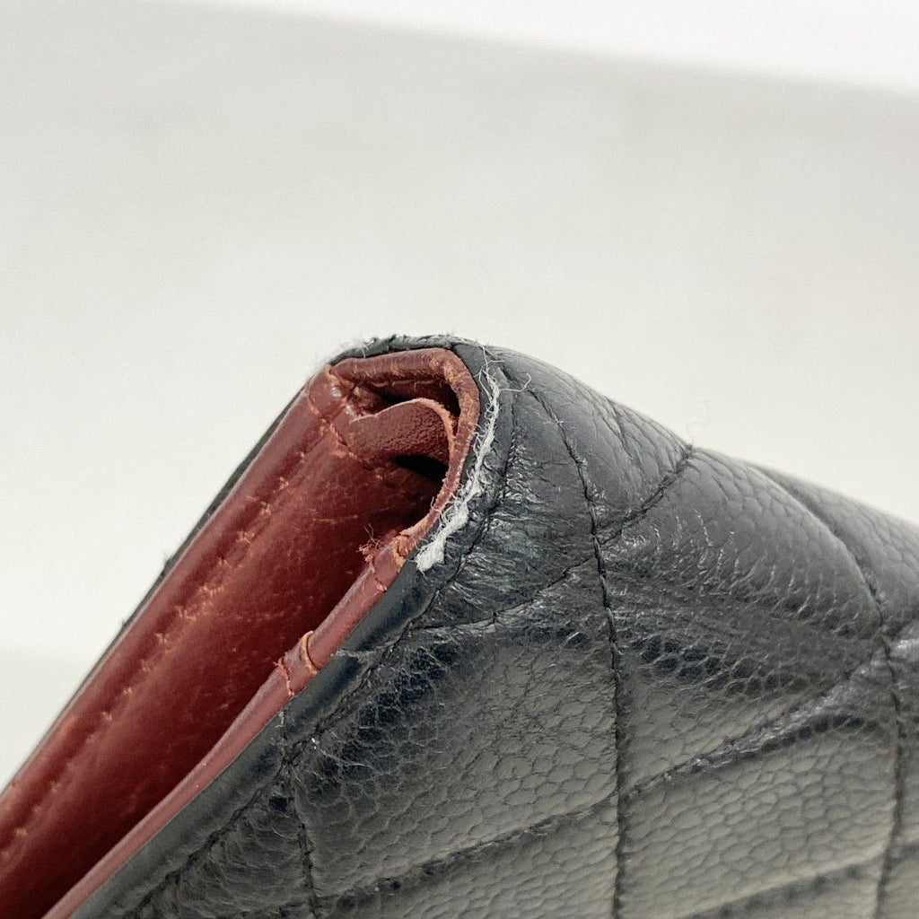 Chanel Wallet Quilted Caviar Leather Black Silver — view 5