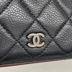 Chanel Wallet Quilted Caviar Leather Black Silver — view 7