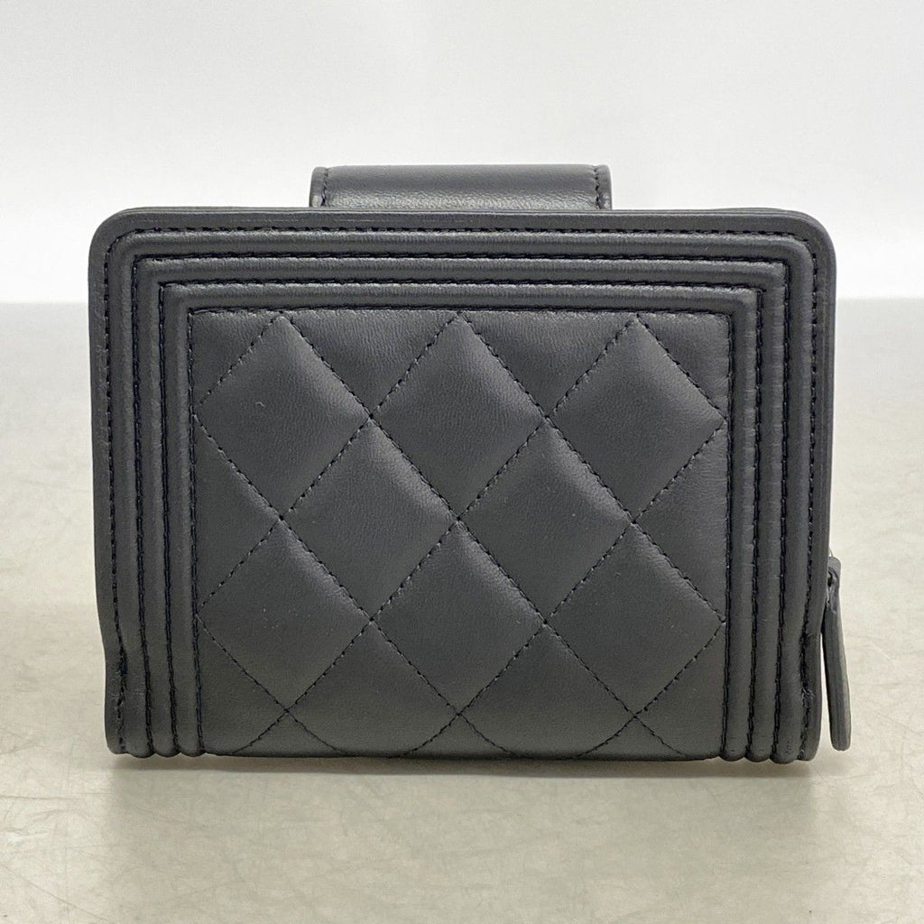 Chanel Wallet Boy Lambskin Black Silver — view 7