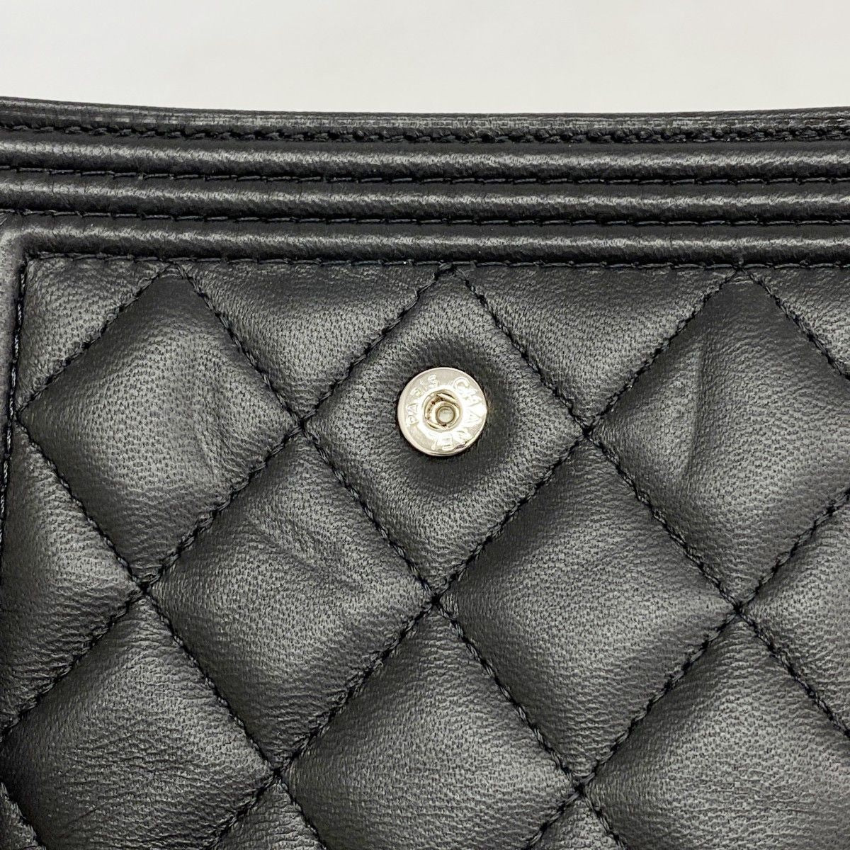 Chanel Wallet Boy Lambskin Black Silver — view 6