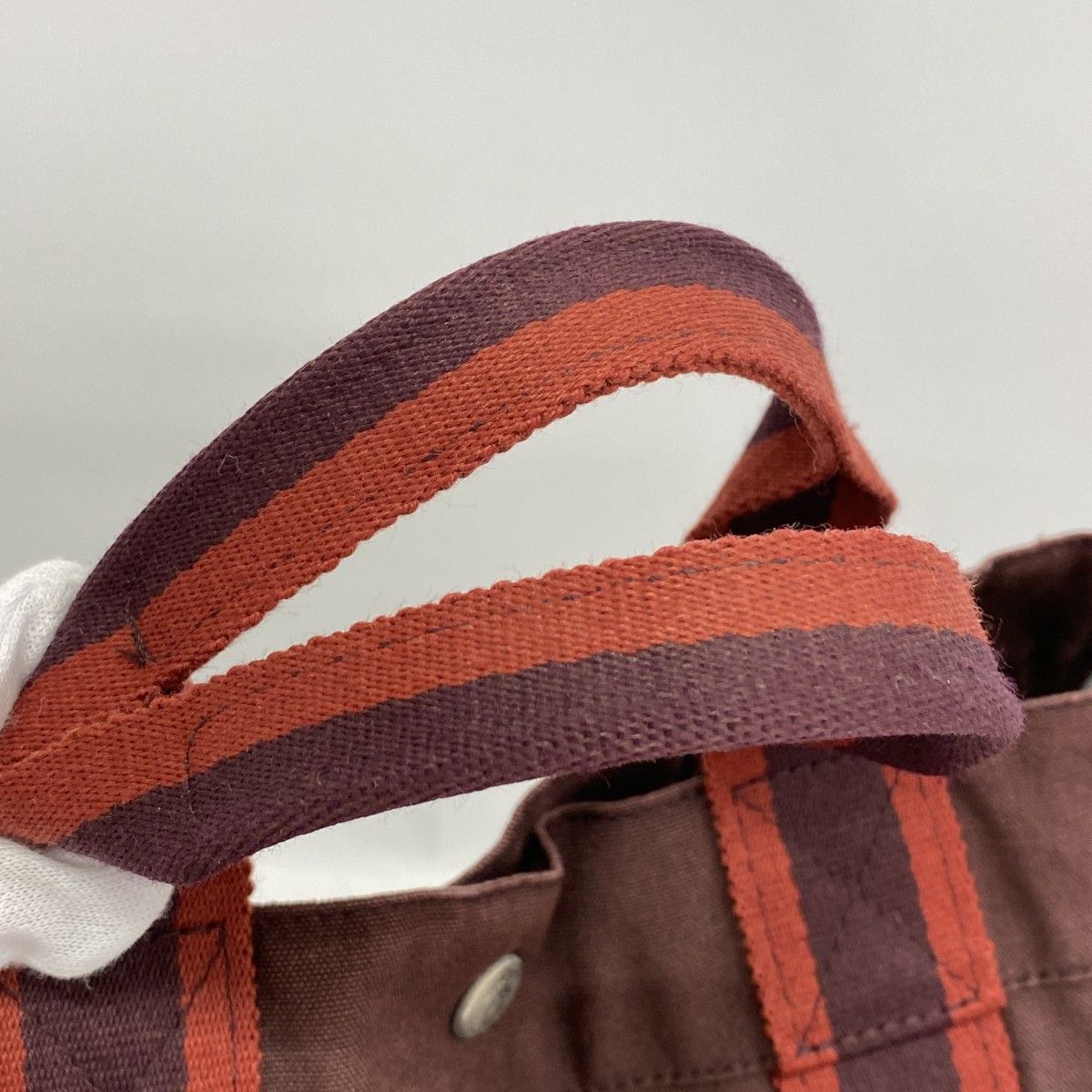 Hermes Tote Fourre Tout MM Canvas Brown Silver — view 9