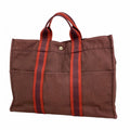 Hermes Tote Fourre Tout MM Canvas Brown Silver