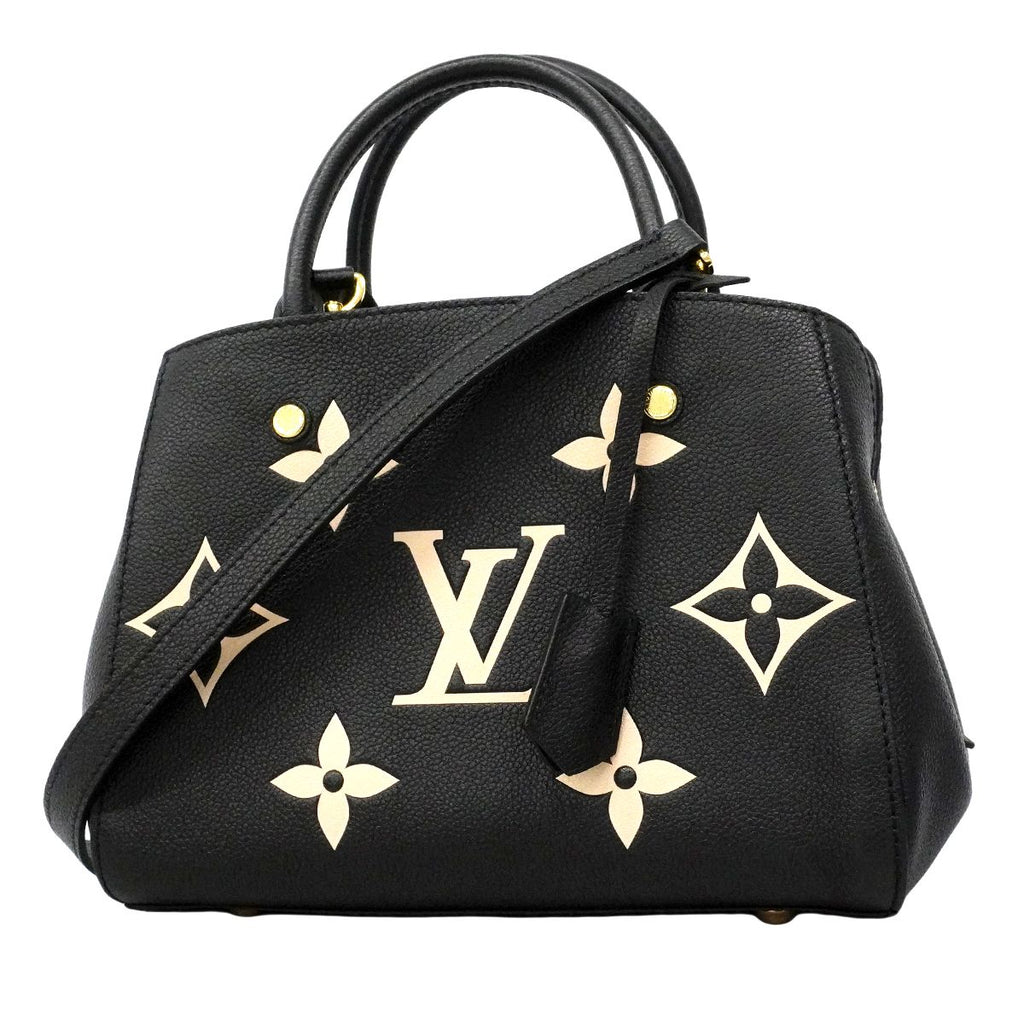 Louis Vuitton Handbag Monogram Empreinte Bicolor Montaigne BB Beige Noir 2-Way