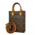 Louis Vuitton Handbag Monogram Petite Sac Plat Brown 2-Way