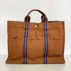 Hermes Tote Fourre Tout MM Canvas Brown Silver — view 9