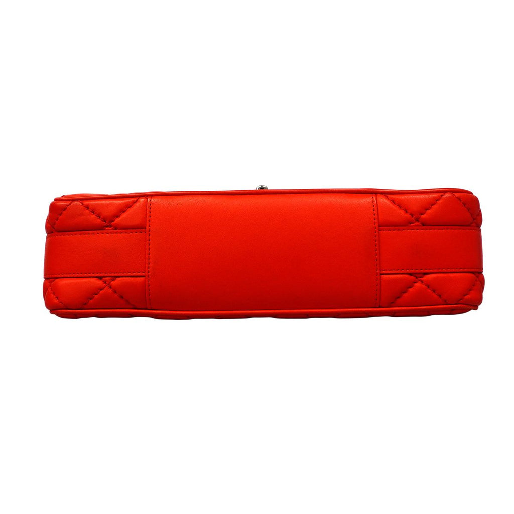 Chanel Handbag Quilted Lambskin Red Silver 2-Way — view 3