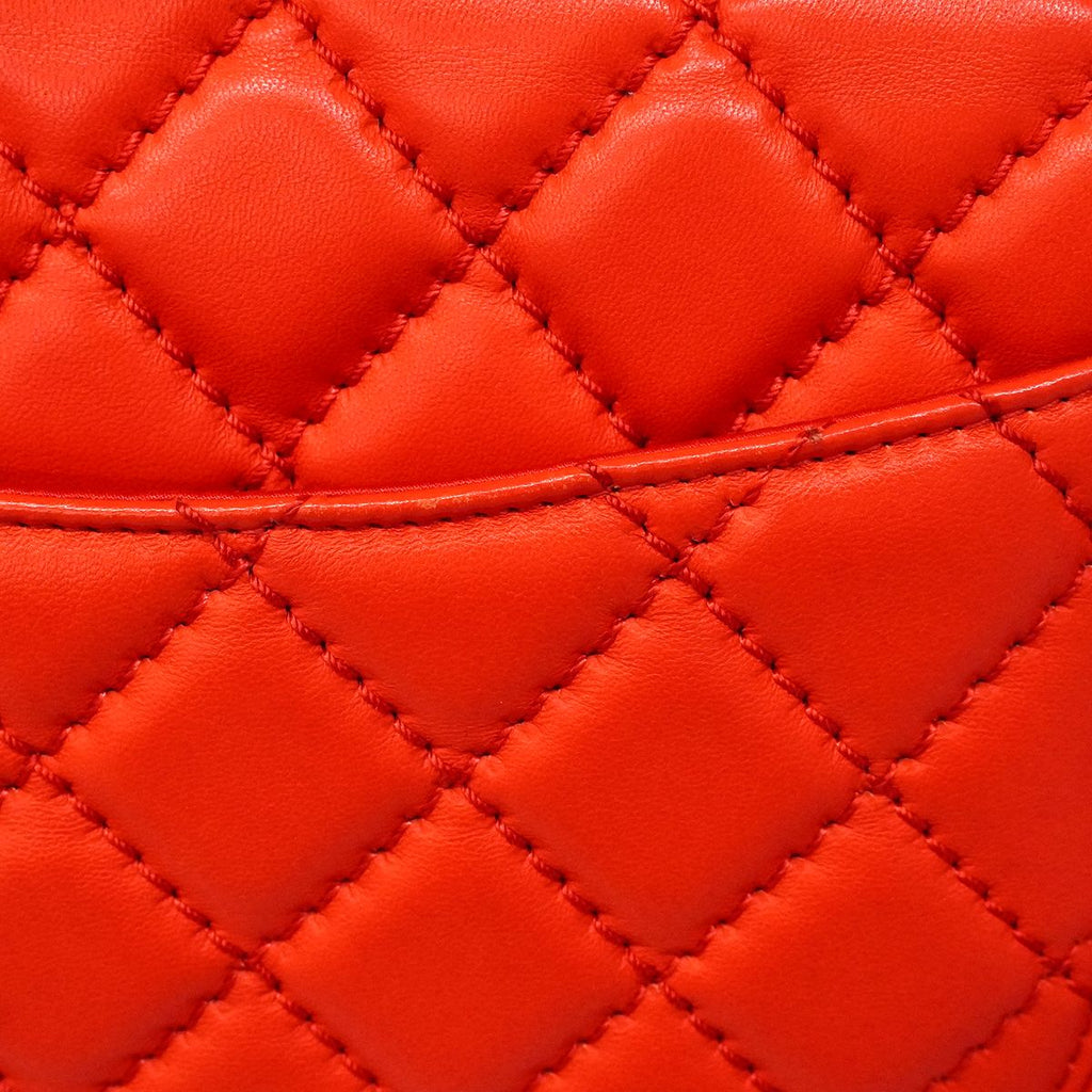 Chanel Handbag Quilted Lambskin Red Silver 2-Way — view 7