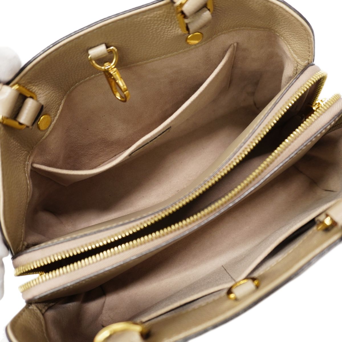 Louis Vuitton Handbag Monogram Empreinte Bicolor Montaigne BB Tourtelle Cream — view 4