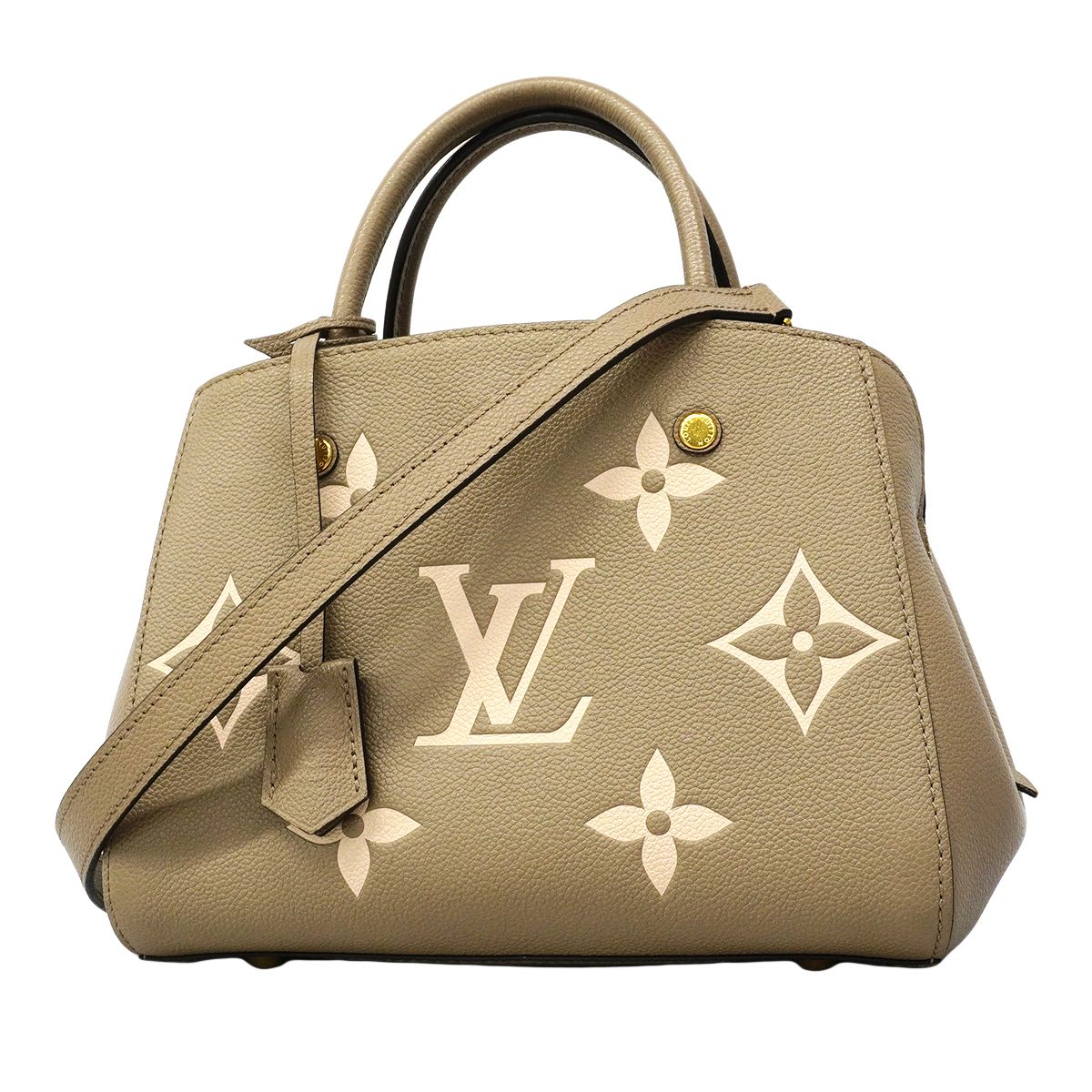 Louis Vuitton Handbag Monogram Empreinte Bicolor Montaigne BB Tourtelle Cream
